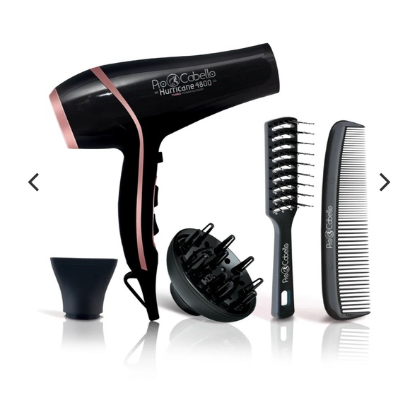 Royale Pro Cabello Hurricane 4800 Black and Pink Hair Dryer Set - Picture 1 of 2